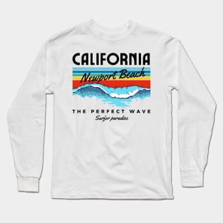 Retro Newport Beach California Long Sleeve T-Shirt